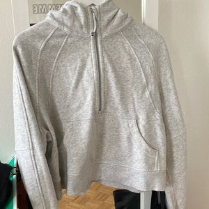 Lululemon nwt scuba oversized 1/2 zip hoodie Sz m/ l color heather gray